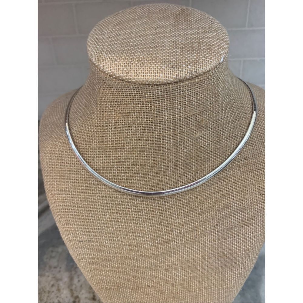 .925 Omega Sterling Silver Necklace #Italy